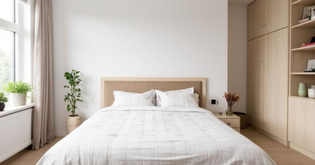 寝室、ベッド、枕の向き